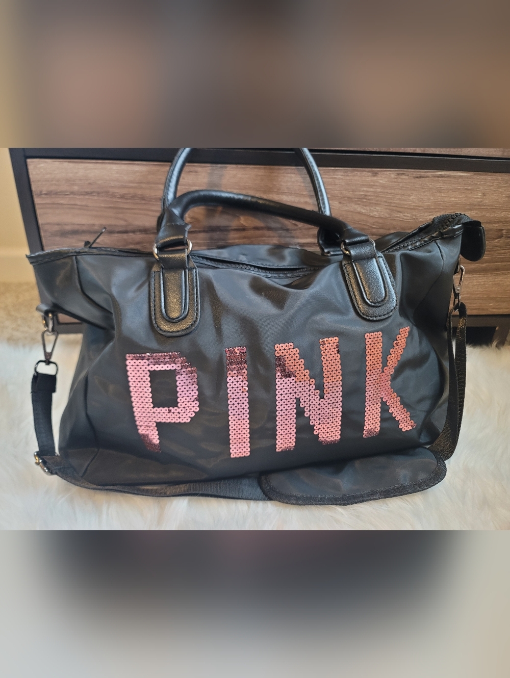 Victoria's Secret Black/Pink Travel Bag